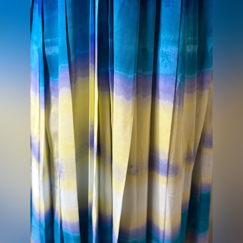 NWT - INC International Concepts Pleated Halter Maxi Dress In Birdie Dye Size XS - Picture 8 of 10